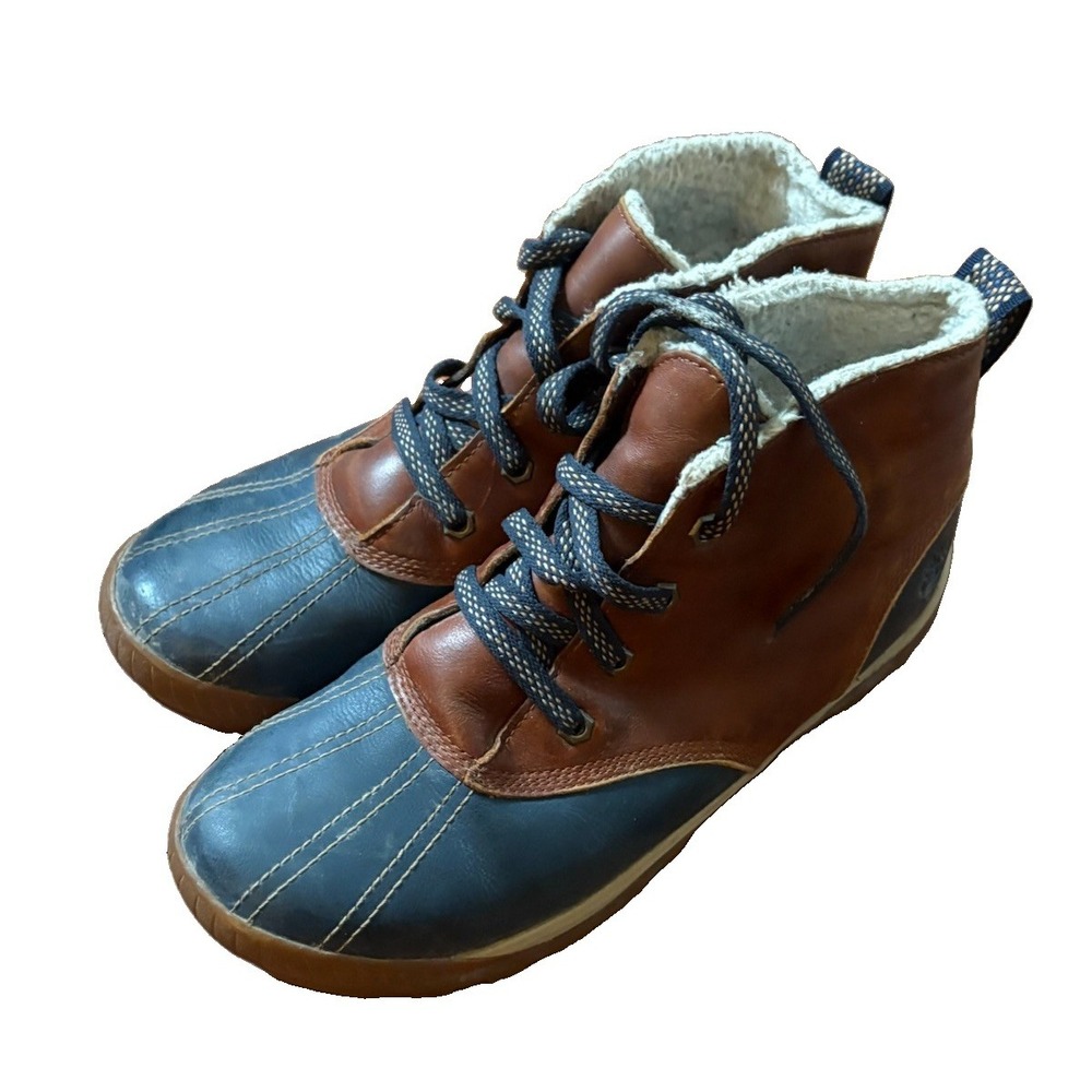 TIMBERLAND Mt. Hayes Woman's Waterproof Chukka Boots Size 9 Brown Navy